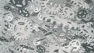 Soyut beyaz dönen Dişliler