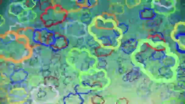 Abstracte variabelen wolken op licht blauw — Stockvideo