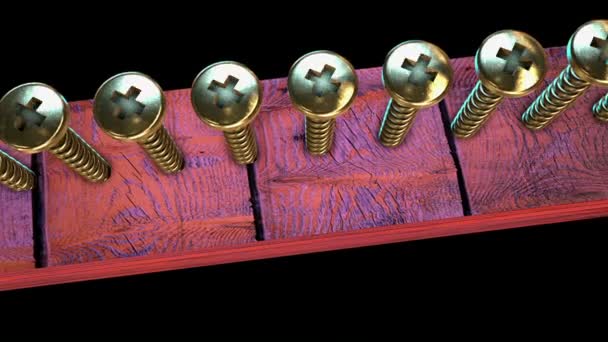 Concepto con tornillos metálicos — Vídeo de stock