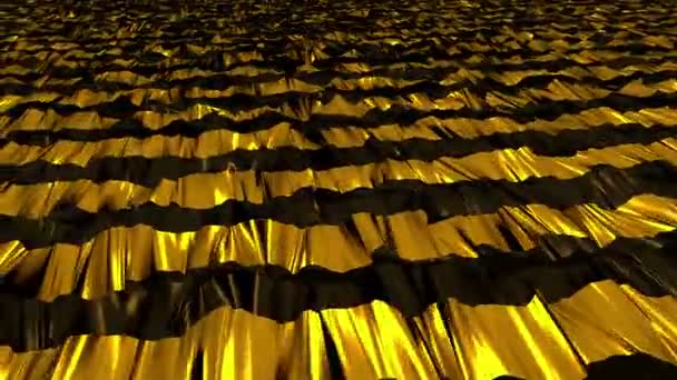 Абстрактні смужки жовтого кольору на чорному — стокове відео