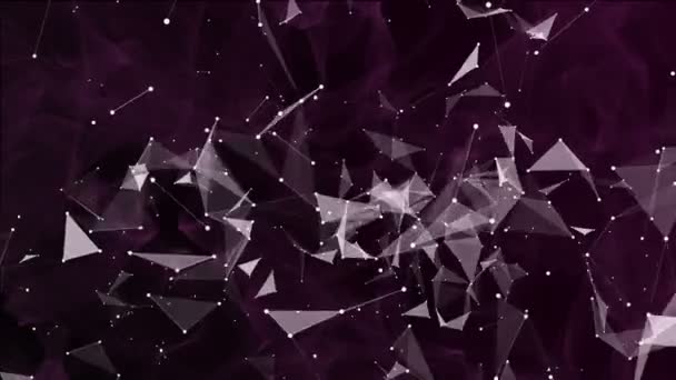 Triángulos abstractos sobre púrpura oscuro — Vídeo de stock