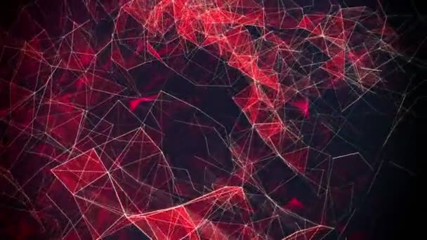 Triangles abstraits en rouge sur noir 