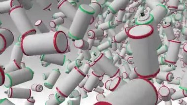 Renk sprey kutular beyaz uçan soyut