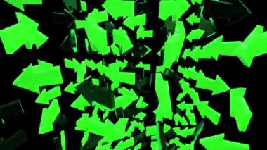 Yeşil ve siyah soyut okları