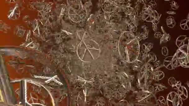 Symboles abstraits de paix en couleur dorée 