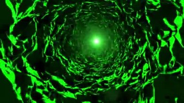 Yeşil ışığı ile soyut mağara tünel
