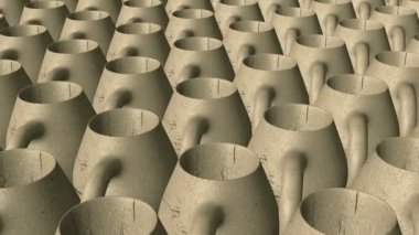 Soyut kil sürahi kahverengi satırları