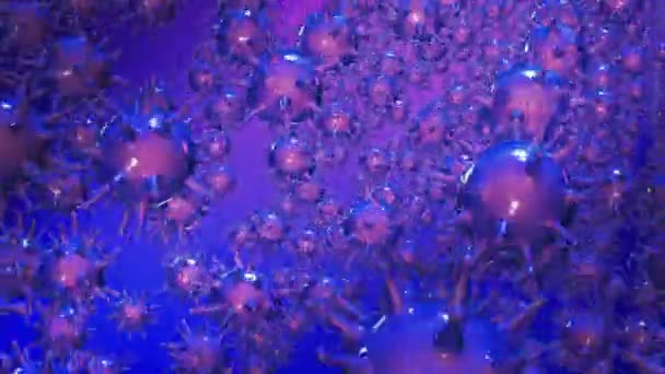 Virus abstraits aux couleurs pourpre et bleue — Video