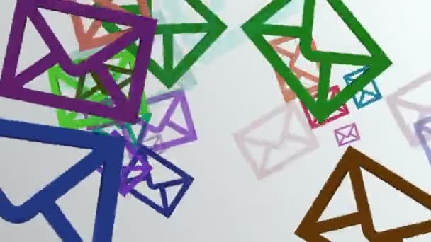 Enveloppes volantes icônes en différentes couleurs 