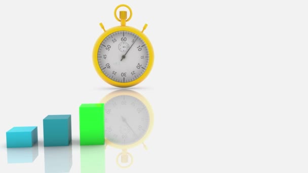 Diagramme d'affaires coloré avec chronomètre — Video