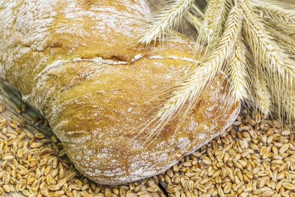 Хлеб с зерном и ушами — стоковое фото