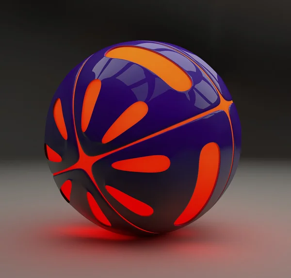 Blue Ball with orange light — Stock Photo, Image