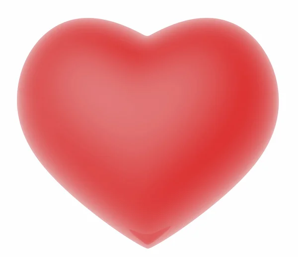Κόκκινη καρδιά σε λευκό φόντο — Φωτογραφία Αρχείου