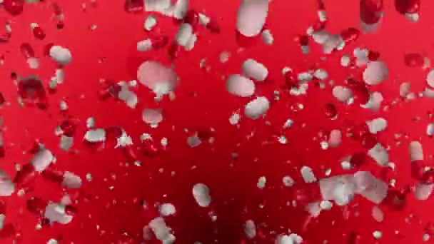 Pastillas abstractas en rojo sobre rojo — Vídeos de Stock
