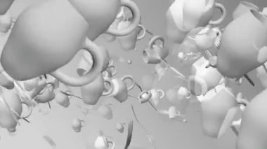 Sürahi ve çatal beyaz uçan