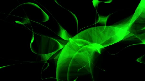Абстрактні лінії в зеленому кольорі на чорному — стокове відео