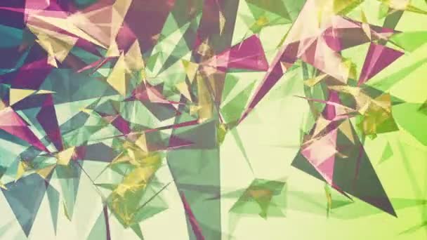 Triangles abstraits en violet, bleu et vert — Video