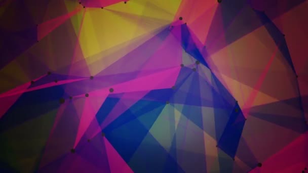 Triângulos abstratos em várias cores — Vídeo de Stock