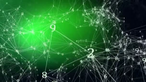 Numéros abstraits en blanc sur vert foncé 