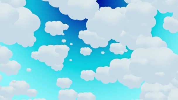 Nubes blancas sobre azul — Vídeos de Stock