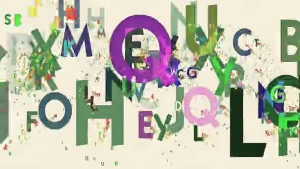 Letras abstractas en varios colores — Vídeo de stock