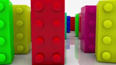 Puzzle parçaları beyaz üzerine çeşitli renklerde