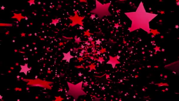 Astratto stelle rosse su nero — Video Stock