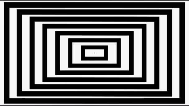 Abstrato linhas quadradas pretas em branco — Vídeo de Stock