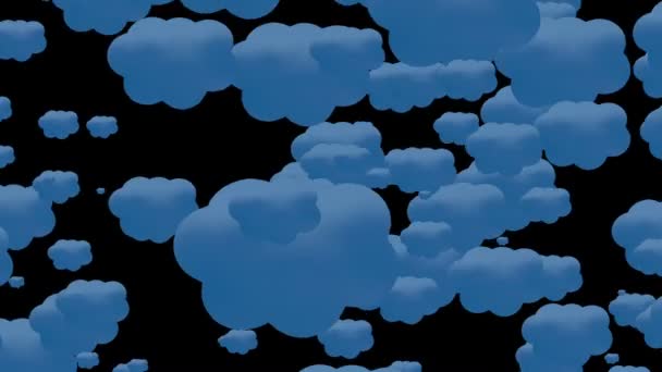 Blaue Wolken auf schwarz — Stockvideo
