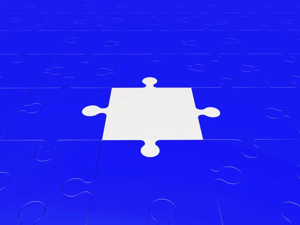 Pedaços de puzzle em azul e branco — Fotografia de Stock