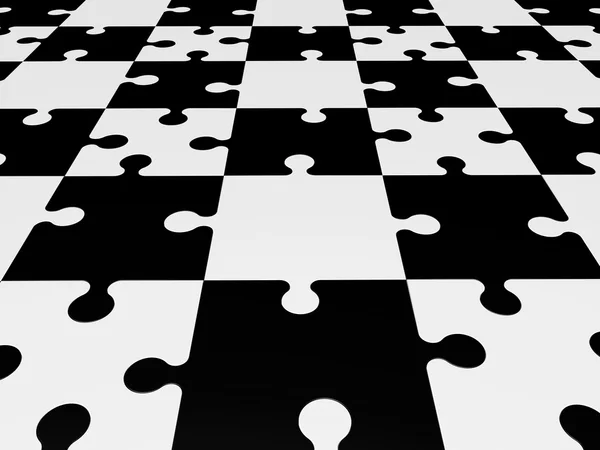 Puzzle de piezas en blanco y negro — Foto de Stock