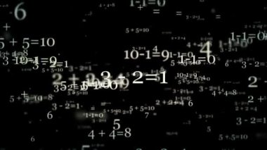 Siyah üzerine beyaz matematik numaraları ile kavramı