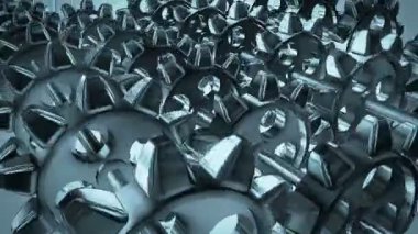 Metalik mavi renkte dönen Metal Dişliler