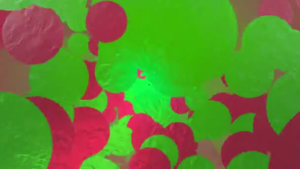Abstraktní kruhy v zelené a červené barvy — Stock video
