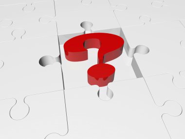Puzzle parçaları ve soru işareti kavramı