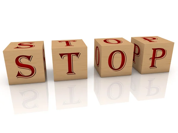 Toy cubes with inscription "STOP" — Stock Photo, Image