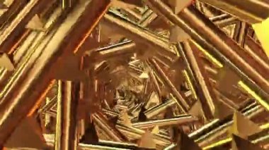 Dikenli altın renkli dönen tünel