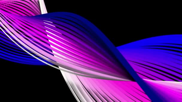 Абстрактные вращающиеся спирали фиолетового, синего и белого цветов — стоковое видео