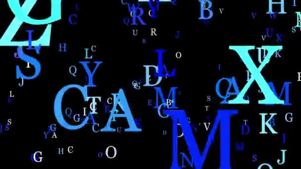 Lettres en bleu sur couleur noire 