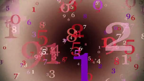 Numbers in red with noise — Stock Video