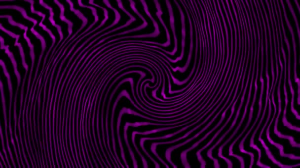 Linhas rotativas abstratas em espiral em roxo — Vídeo de Stock