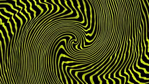 Linhas rotativas abstratas em espiral em amarelo — Vídeo de Stock