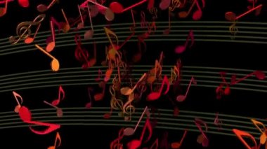 Nota çeşitli renklerde uçan soyut