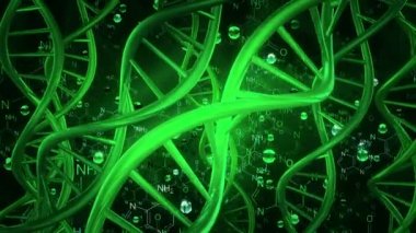 DNA sarmalının koyu yeşil yeşil