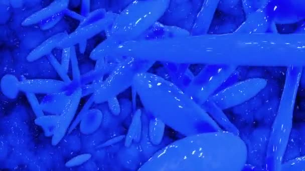 Hélice de ADN giratoria en azul — Vídeo de stock