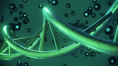 DNA sarmalının koyu yeşil renkte