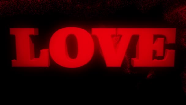 Inscription LOVE en rouge sur noir — Video