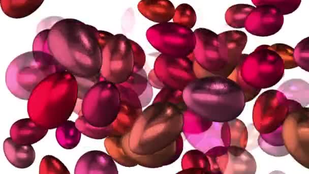 Œufs volants de différentes couleurs sur blanc 