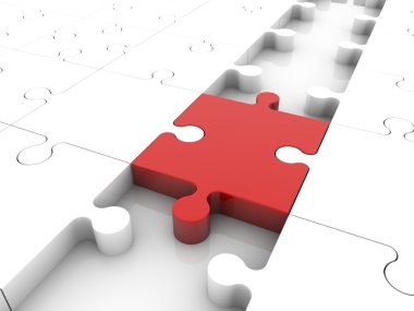 Kavram bulmaca adet kırmızı ve beyaz