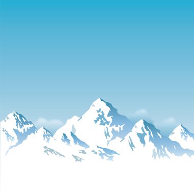 snowcapped mountains - vector background clipart